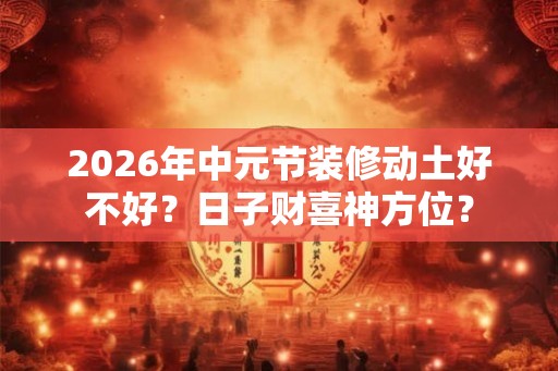 2026年中元节装修动土好不好？日子财喜神方位？