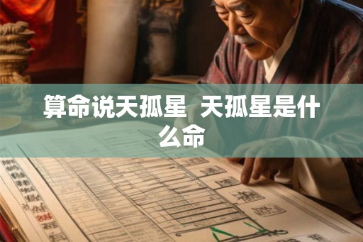 算命说天孤星  天孤星是什么命