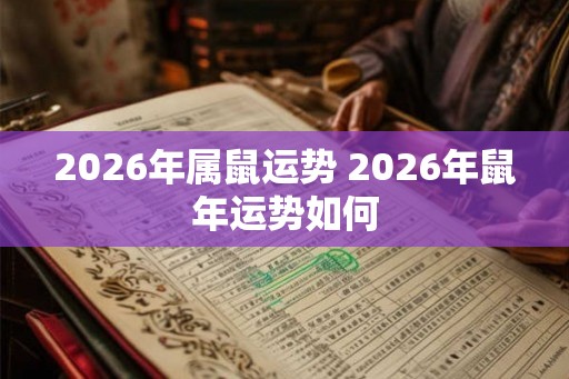 2026年属鼠运势 2026年鼠年运势如何