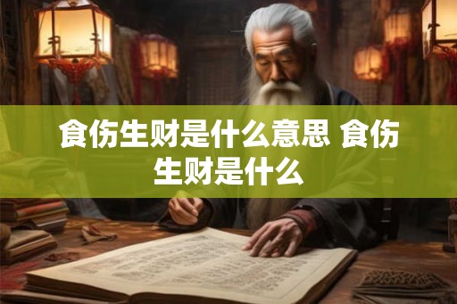 食伤生财是什么意思 食伤生财是什么