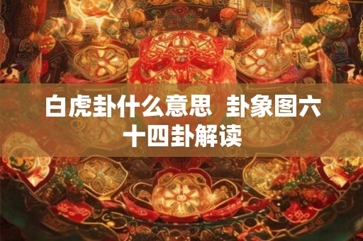 白虎卦什么意思  卦象图六十四卦解读