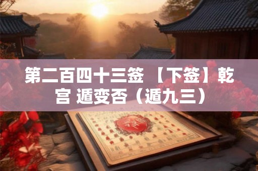 第二百四十三签 【下签】乾宫 遁变否（遁九三）