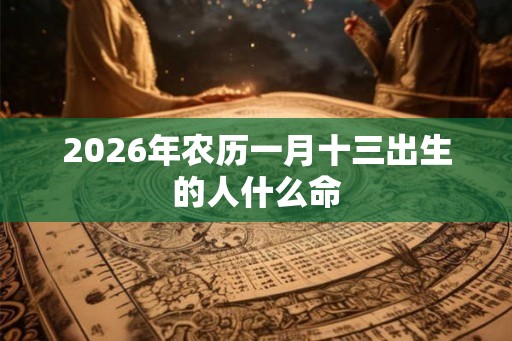 2026年农历一月十三出生的人什么命