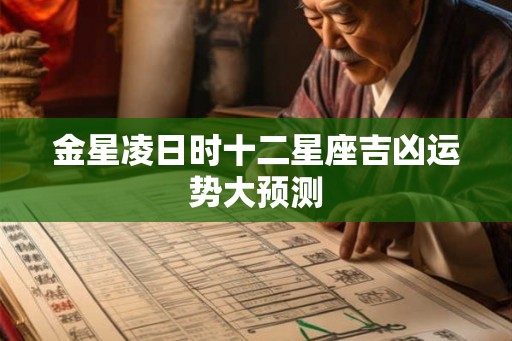 金星凌日时十二星座吉凶运势大预测