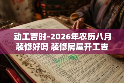 动工吉时-2026年农历八月装修好吗 装修房屋开工吉日