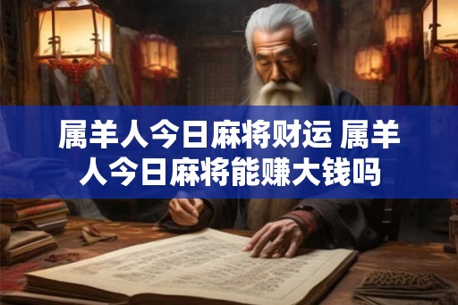 属羊人今日麻将财运 属羊人今日麻将能赚大钱吗