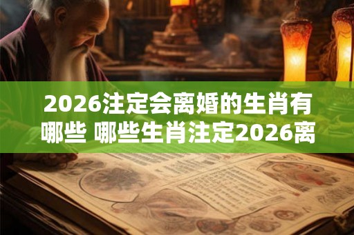 2026注定会离婚的生肖有哪些 哪些生肖注定2026离婚