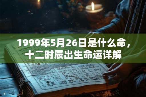 1999年5月26日是什么命，十二时辰出生命运详解