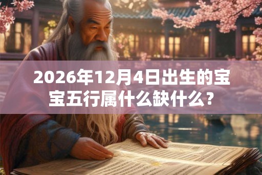 2026年12月4日出生的宝宝五行属什么缺什么？