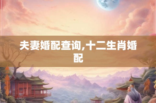 夫妻婚配查询,十二生肖婚配