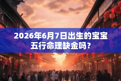 2026年6月7日出生的宝宝五行命理缺金吗？