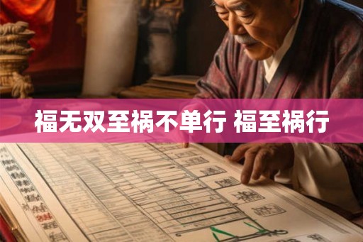 福无双至祸不单行 福至祸行