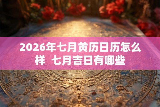 2026年七月黄历日历怎么样  七月吉日有哪些
