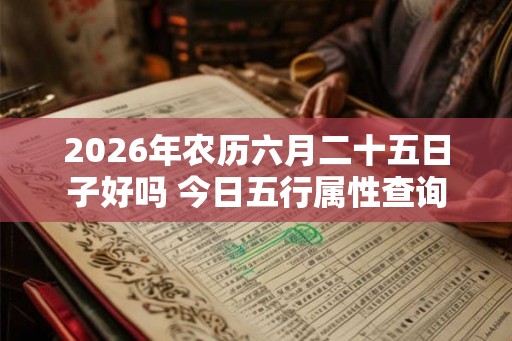 2026年农历六月二十五日子好吗 今日五行属性查询