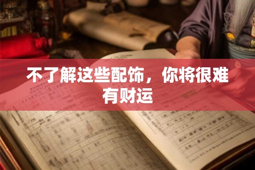 不了解这些配饰，你将很难有财运