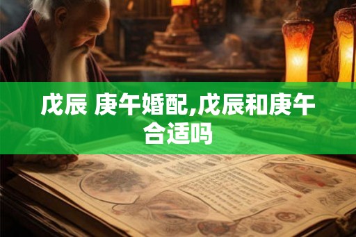戊辰 庚午婚配,戊辰和庚午合适吗