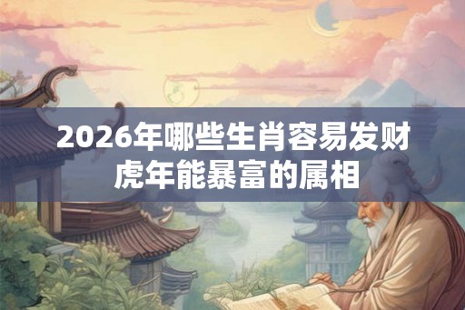 2026年哪些生肖容易发财 虎年能暴富的属相