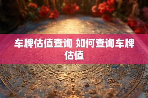 车牌估值查询 如何查询车牌估值