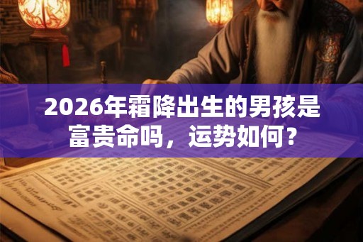 2026年霜降出生的男孩是富贵命吗，运势如何？