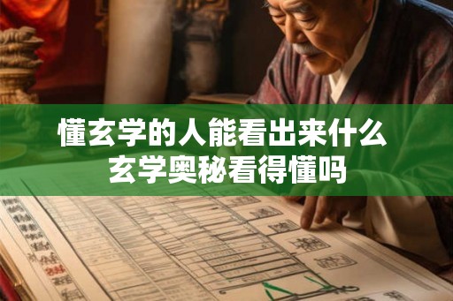 懂玄学的人能看出来什么 玄学奥秘看得懂吗