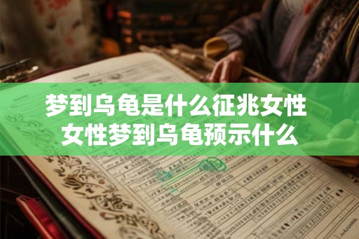 梦到乌龟是什么征兆女性 女性梦到乌龟预示什么