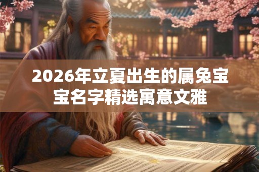 2026年立夏出生的属兔宝宝名字精选寓意文雅