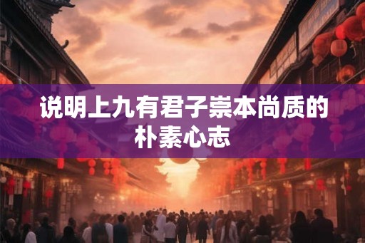 说明上九有君子崇本尚质的朴素心志