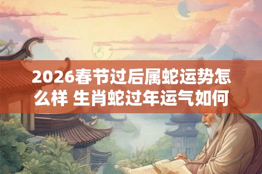 2026春节过后属蛇运势怎么样 生肖蛇过年运气如何