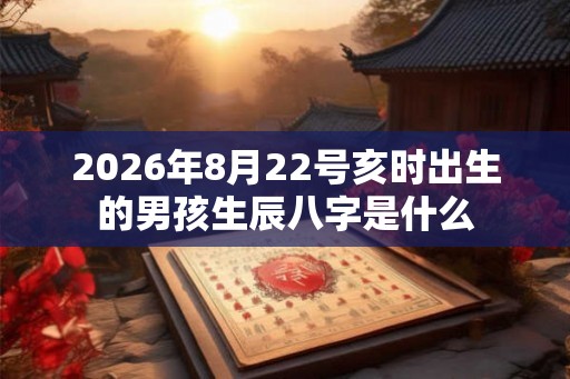 2026年8月22号亥时出生的男孩生辰八字是什么