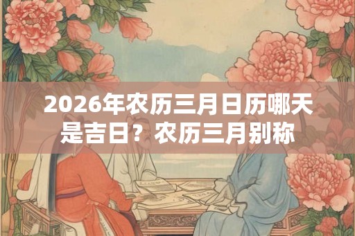 2026年农历三月日历哪天是吉日？农历三月别称