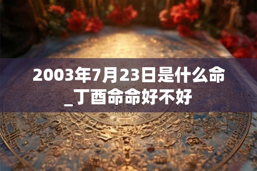 2003年7月23日是什么命_丁酉命命好不好