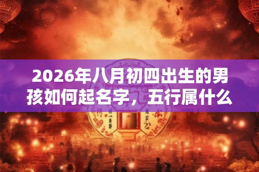 2026年八月初四出生的男孩如何起名字，五行属什么
