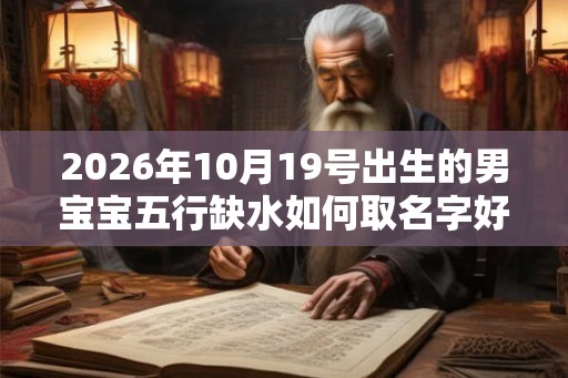 2026年10月19号出生的男宝宝五行缺水如何取名字好