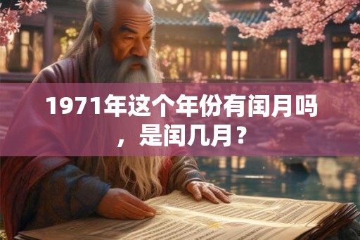 1971年这个年份有闰月吗,是闰几月? 1971年这个年份有闰月吗,是闰几月?