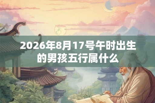 2026年8月17号午时出生的男孩五行属什么 2026年8月17号午时出生的男孩五行属什么