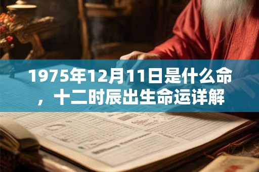 1975年12月11日是什么命，十二时辰出生命运详解