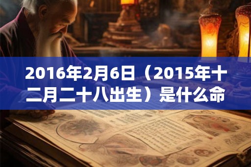 2016年2月6日（2015年十二月二十八出生）是什么命_命运如何