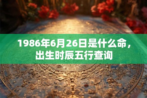 1986年6月26日是什么命，出生时辰五行查询