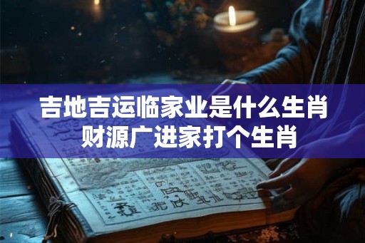 吉地吉运临家业是什么生肖  财源广进家打个生肖