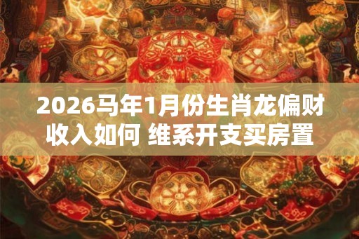 2026马年1月份生肖龙偏财收入如何 维系开支买房置业