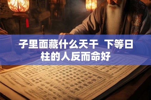 子里面藏什么天干  下等日柱的人反而命好