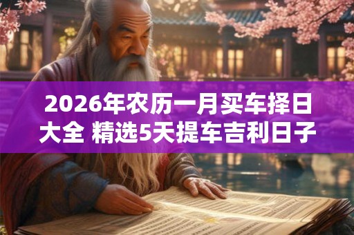 2026年农历一月买车择日大全 精选5天提车吉利日子
