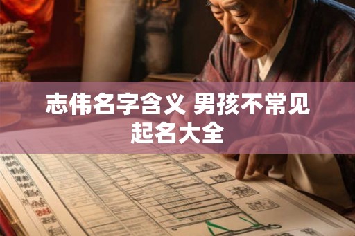 志伟名字含义 男孩不常见起名大全