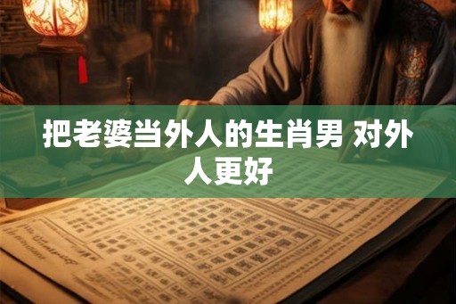 把老婆当外人的生肖男 对外人更好