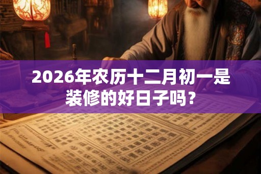 2026年农历十二月初一是装修的好日子吗? 2026年农历十二月初一是装修的好日子吗?