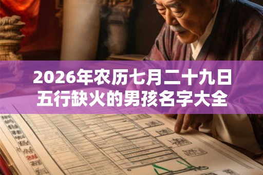 2026年农历七月二十九日五行缺火的男孩名字大全
