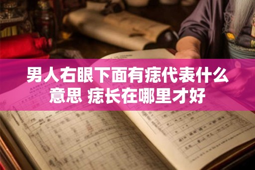 男人右眼下面有痣代表什么意思 痣长在哪里才好