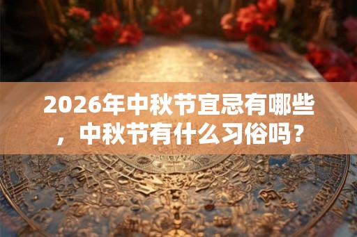 2026年中秋节宜忌有哪些,中秋节有什么习俗吗? 2026年中秋节宜忌有哪些,中秋节有什么习俗吗?