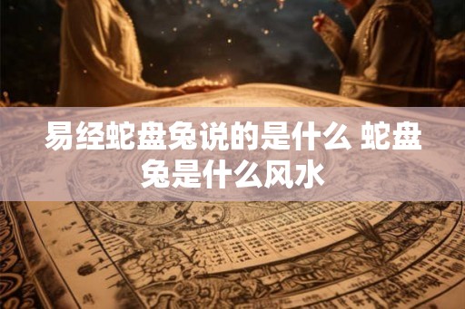 易经蛇盘兔说的是什么 蛇盘兔是什么风水