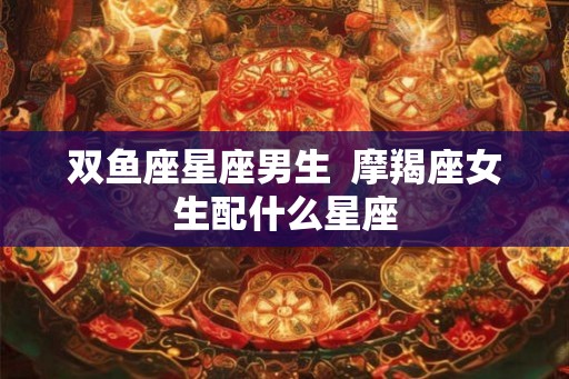 双鱼座星座男生  摩羯座女生配什么星座